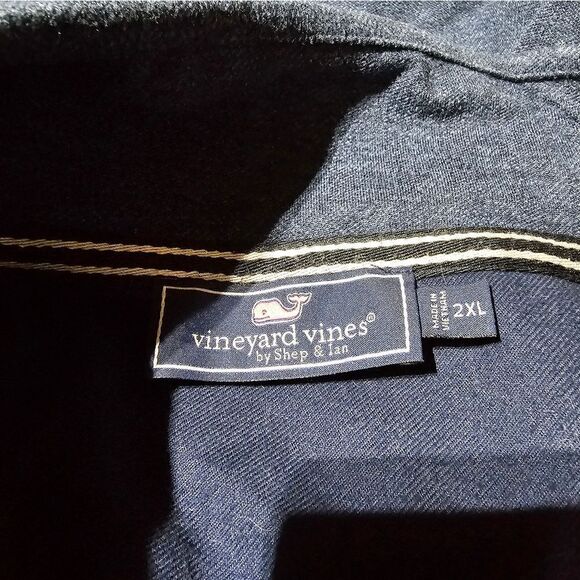 VINEYARD VINES Men's Blue Herringbone 1/2-Zip Pullover - Size 2XL - Picture 6 of 7